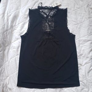 Express black lace sleeveless blouse